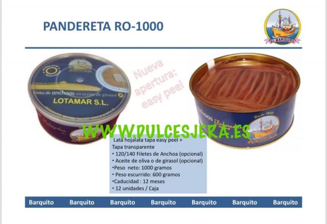 ANCHOA EL BARQUITO 600G P/E 1000 P/N ACEITE OLIVA