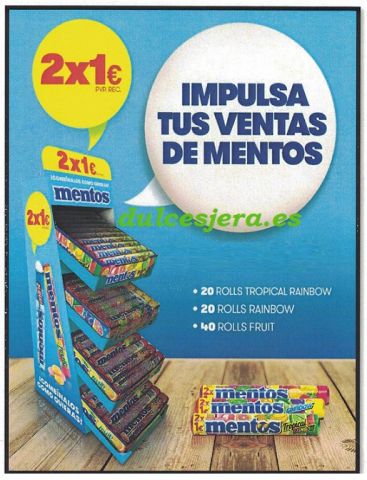 EXPOSITOR MENTOS STICK 80UN 2X1€