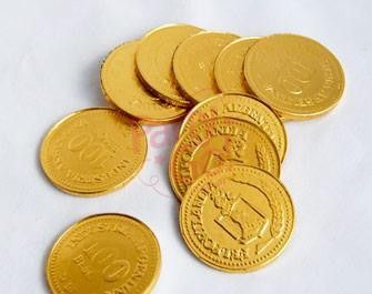 MONEDAS CHOCO ORO 300 UN PEQUEÑA  